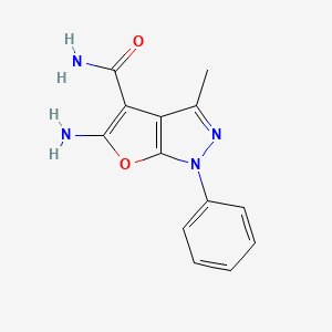 molecular formula C13H12N4O2 B14298549 5-Amino-3-methyl-1-phenyl-1H-furo[2,3-c]pyrazole-4-carboxamide CAS No. 112036-75-6