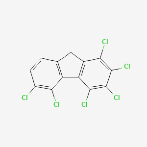 molecular formula C13H4Cl6 B14298568 1,2,3,4,5,6-Hexachloro-9H-fluorene CAS No. 113339-30-3