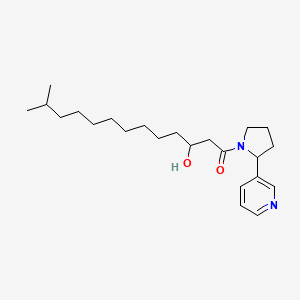 3-Hydroxy-12-methyl-1-[2-(pyridin-3-YL)pyrrolidin-1-YL]tridecan-1-one