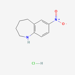 molecular formula C10H13ClN2O2 B1429866 7-nitro-2,3,4,5-tetrahydro-1H-benzo[b]azepine hydrochloride CAS No. 740842-79-9