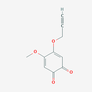 molecular formula C10H8O4 B14298736 4-Methoxy-5-[(prop-2-yn-1-yl)oxy]cyclohexa-3,5-diene-1,2-dione CAS No. 113967-33-2