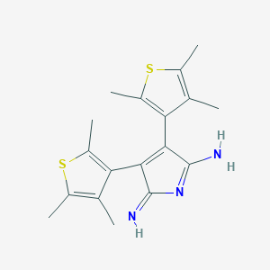 molecular formula C18H21N3S2 B14298760 2-Imino-3,4-bis(2,4,5-trimethylthiophen-3-yl)-2H-pyrrol-5-amine CAS No. 123323-71-7