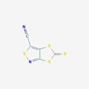 molecular formula C5N2S4 B14298768 5-Sulfanylidene-5H-[1,3]dithiolo[4,5-c][1,2]thiazole-3-carbonitrile CAS No. 113698-72-9