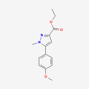 molecular formula C14H16N2O3 B1429878 5-(4-甲氧基苯基)-1-甲基-1H-吡唑-3-羧酸乙酯 CAS No. 852816-12-7
