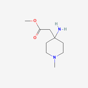 molecular formula C9H18N2O2 B1429879 2-(4-氨基-1-甲基哌啶-4-基)乙酸甲酯 CAS No. 1376259-47-0
