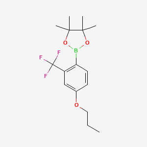 molecular formula C16H22BF3O3 B1429880 4,4,5,5-Tetramethyl-2-(4-propoxy-2-(trifluoromethyl)phenyl)-1,3,2-dioxaborolane CAS No. 1186482-12-1