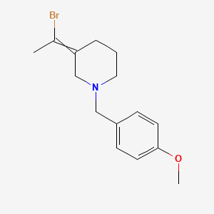 molecular formula C15H20BrNO B14298836 3-(1-Bromoethylidene)-1-[(4-methoxyphenyl)methyl]piperidine CAS No. 112069-88-2