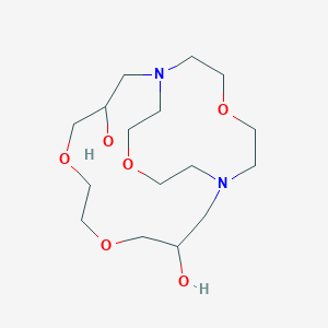 molecular formula C16H32N2O6 B14298854 5,8,15,20-Tetraoxa-1,12-diazabicyclo[10.5.5]docosane-3,10-diol CAS No. 113769-00-9