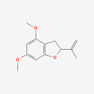 molecular formula C13H16O3 B14298888 4,6-Dimethoxy-2-(prop-1-en-2-yl)-2,3-dihydro-1-benzofuran CAS No. 114972-94-0