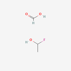 molecular formula C3H7FO3 B14298900 1-Fluoroethanol;formic acid CAS No. 112613-14-6