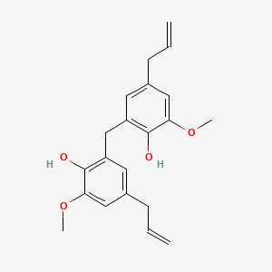 molecular formula C21H24O4 B14298906 2,2'-Methylenebis[6-methoxy-4-(prop-2-en-1-yl)phenol] CAS No. 115003-43-5