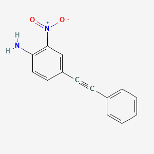 molecular formula C14H10N2O2 B14298909 Benzenamine, 2-nitro-4-(phenylethynyl)- CAS No. 120703-28-8