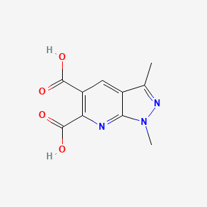 molecular formula C10H9N3O4 B14298989 1,3-Dimethyl-1H-pyrazolo[3,4-b]pyridine-5,6-dicarboxylic acid CAS No. 112811-43-5