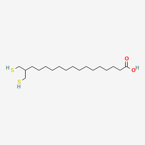 molecular formula C18H36O2S2 B14298998 17-Sulfanyl-16-(sulfanylmethyl)heptadecanoic acid CAS No. 113017-09-7