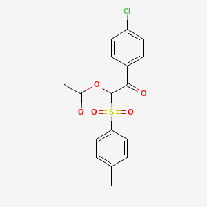 molecular formula C17H15ClO5S B14299051 2-(4-Chlorophenyl)-1-(4-methylbenzene-1-sulfonyl)-2-oxoethyl acetate CAS No. 112393-38-1