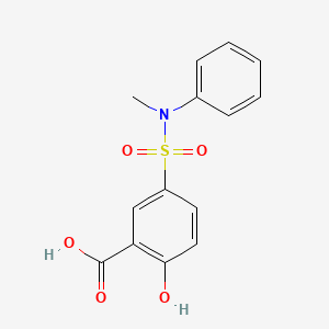 molecular formula C14H13NO5S B14299052 Benzoic acid, 2-hydroxy-5-[(methylphenylamino)sulfonyl]- CAS No. 114832-22-3