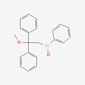 molecular formula C21H20O2Se B14299160 Benzene, 1,1'-[1-methoxy-2-(phenylseleninyl)ethylidene]bis- CAS No. 113675-06-2