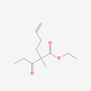 molecular formula C12H20O3 B14299172 Ethyl 2-methyl-2-propanoylhex-5-enoate CAS No. 114351-60-9