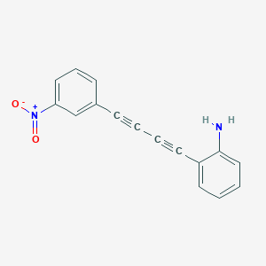 molecular formula C16H10N2O2 B14299239 2-[4-(3-Nitrophenyl)buta-1,3-diyn-1-yl]aniline CAS No. 114626-00-5