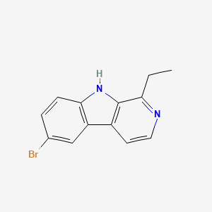 molecular formula C13H11BrN2 B14299288 6-bromo-1-ethyl-9H-pyrido[3,4-b]indole CAS No. 113679-47-3