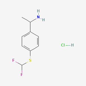 molecular formula C9H12ClF2NS B1429929 1-{4-[(Difluoromethyl)sulfanyl]phenyl}ethan-1-amine hydrochloride CAS No. 1384428-34-5
