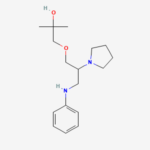 molecular formula C17H28N2O2 B14299297 1-[3-Anilino-2-(pyrrolidin-1-yl)propoxy]-2-methylpropan-2-ol CAS No. 113816-90-3