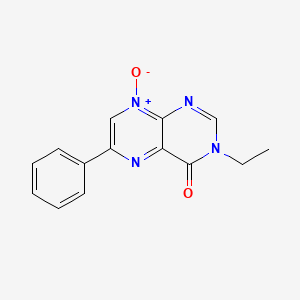 4(3H)-Pteridinone, 3-ethyl-6-phenyl-, 8-oxide