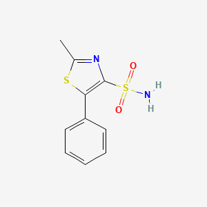 molecular formula C10H10N2O2S2 B1429934 2-甲基-5-苯基-1,3-噻唑-4-磺酰胺 CAS No. 1394041-78-1