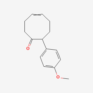 molecular formula C15H18O2 B14299346 8-(4-Methoxyphenyl)cyclooct-4-en-1-one CAS No. 123558-09-8