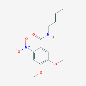 molecular formula C13H18N2O5 B14299357 Benzamide, N-butyl-4,5-dimethoxy-2-nitro- CAS No. 113283-05-9