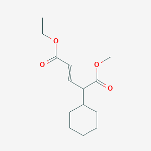 molecular formula C14H22O4 B14299360 1-Ethyl 5-methyl 4-cyclohexylpent-2-enedioate CAS No. 120780-33-8