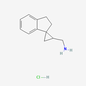 molecular formula C12H16ClN B1429940 2',3'-二氢螺[环丙烷-1,1'-茚]-3-基甲胺盐酸盐 CAS No. 1384431-36-0