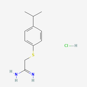 molecular formula C11H17ClN2S B1429944 2-{[4-(丙-2-基)苯基]硫代}乙胺酰胺盐酸盐 CAS No. 1394675-94-5