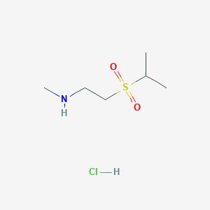 molecular formula C6H16ClNO2S B1429946 甲基[2-(丙烷-2-磺酰)乙基]胺盐酸盐 CAS No. 1423029-54-2