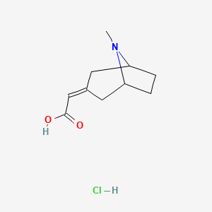 molecular formula C10H16ClNO2 B1429949 2-{8-甲基-8-氮杂双环[3.2.1]辛-3-亚烷基}乙酸盐酸盐 CAS No. 123368-82-1