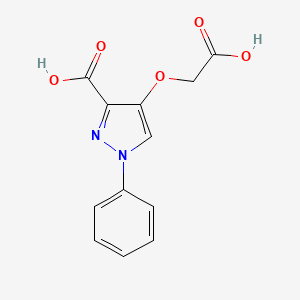 molecular formula C12H10N2O5 B1429950 4-(羧甲氧基)-1-苯基-1H-吡唑-3-羧酸 CAS No. 1423026-99-6