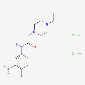 molecular formula C14H23Cl2FN4O B1429955 N-(3-amino-4-fluorophenyl)-2-(4-ethylpiperazin-1-yl)acetamide dihydrochloride CAS No. 1427379-71-2