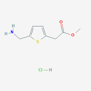 molecular formula C8H12ClNO2S B1429963 Methyl 2-[5-(aminomethyl)thiophen-2-yl]acetate hydrochloride CAS No. 1427379-27-8