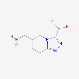 molecular formula C8H12F2N4 B1429966 [3-(difluoromethyl)-5H,6H,7H,8H-[1,2,4]triazolo[4,3-a]pyridin-6-yl]methanamine CAS No. 1427381-11-0