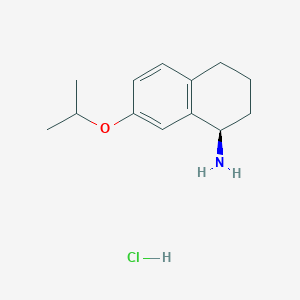 molecular formula C13H20ClNO B1429975 (1R)-7-(propan-2-yloxy)-1,2,3,4-tetrahydronaphthalen-1-amine hydrochloride CAS No. 1423040-88-3