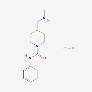 molecular formula C14H22ClN3O B1429977 4-[(methylamino)methyl]-N-phenylpiperidine-1-carboxamide hydrochloride CAS No. 1423029-84-8