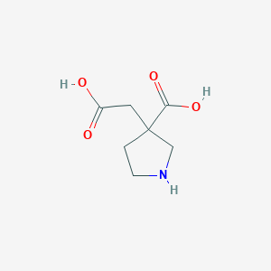 molecular formula C7H11NO4 B1429978 3-(Carboxymethyl)pyrrolidine-3-carboxylic acid CAS No. 1423117-36-5