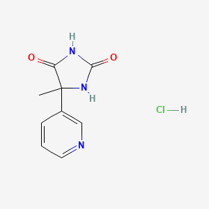 molecular formula C9H10ClN3O2 B1429979 5-甲基-5-(吡啶-3-基)咪唑烷-2,4-二酮盐酸盐 CAS No. 1423028-23-2