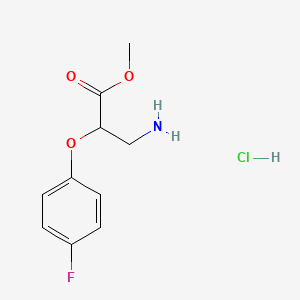 molecular formula C10H13ClFNO3 B1429983 Methyl 3-amino-2-(4-fluorophenoxy)propanoate hydrochloride CAS No. 1423032-11-4