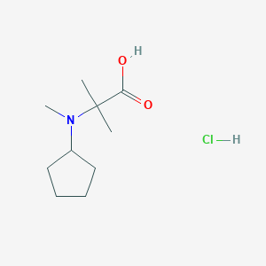 molecular formula C10H20ClNO2 B1429996 2-[Cyclopentyl(methyl)amino]-2-methylpropanoic acid hydrochloride CAS No. 1423034-86-9