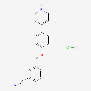 molecular formula C19H19ClN2O B1430003 3-[4-(1,2,3,6-Tetrahydropyridin-4-yl)phenoxymethyl]benzonitrile hydrochloride CAS No. 1432680-62-0