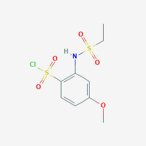 molecular formula C9H12ClNO5S2 B1430010 2-Ethanesulfonamido-4-methoxybenzene-1-sulfonyl chloride CAS No. 1423024-67-2