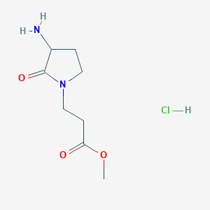 molecular formula C8H15ClN2O3 B1430012 3-(3-氨基-2-氧代吡咯烷-1-基)丙酸甲酯盐酸盐 CAS No. 1427378-56-0