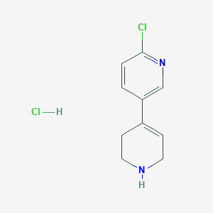 molecular formula C10H12Cl2N2 B1430013 2-Chloro-5-(1,2,3,6-tetrahydropyridin-4-yl)pyridine hydrochloride CAS No. 259522-44-6