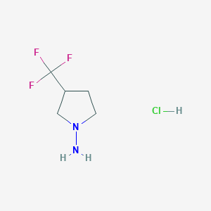 molecular formula C5H10ClF3N2 B1430014 3-(Trifluoromethyl)pyrrolidin-1-amine hydrochloride CAS No. 1432678-26-6